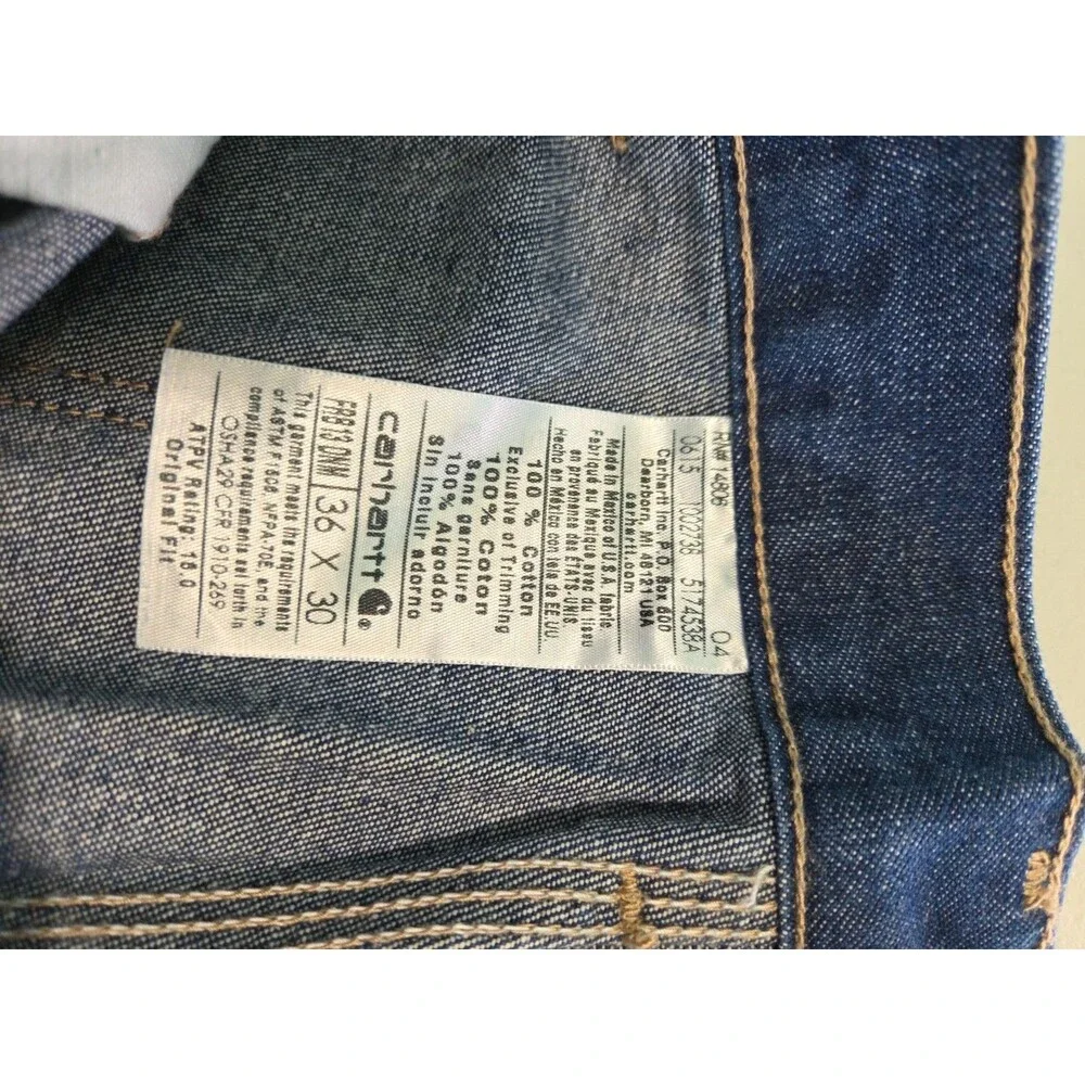 Carhartt FR Flame Resistant FRB13 DNM Original Fit Jeans Medium Wash Denim 36x30